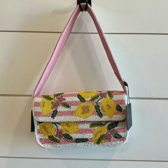 America & Beyond Handbags - Viral Beaded Bag with Lemons